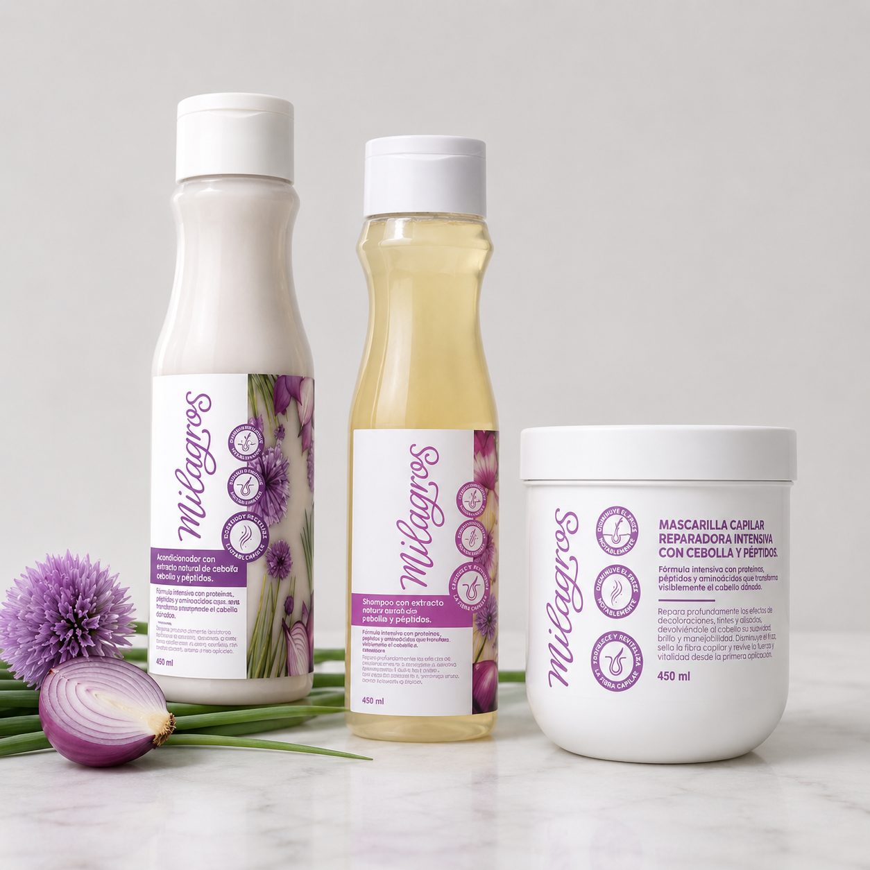 Milagros Shampoo + Acondicionador + Mascarilla
